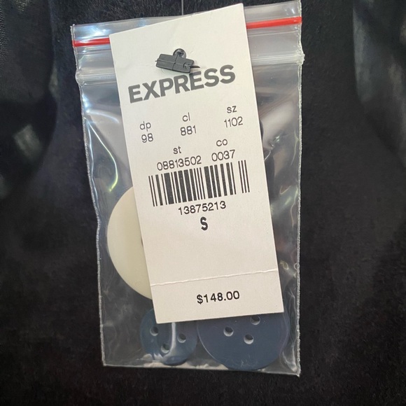 Express Blue White Striped
Belted Trench Coat - Picture 2 of 4